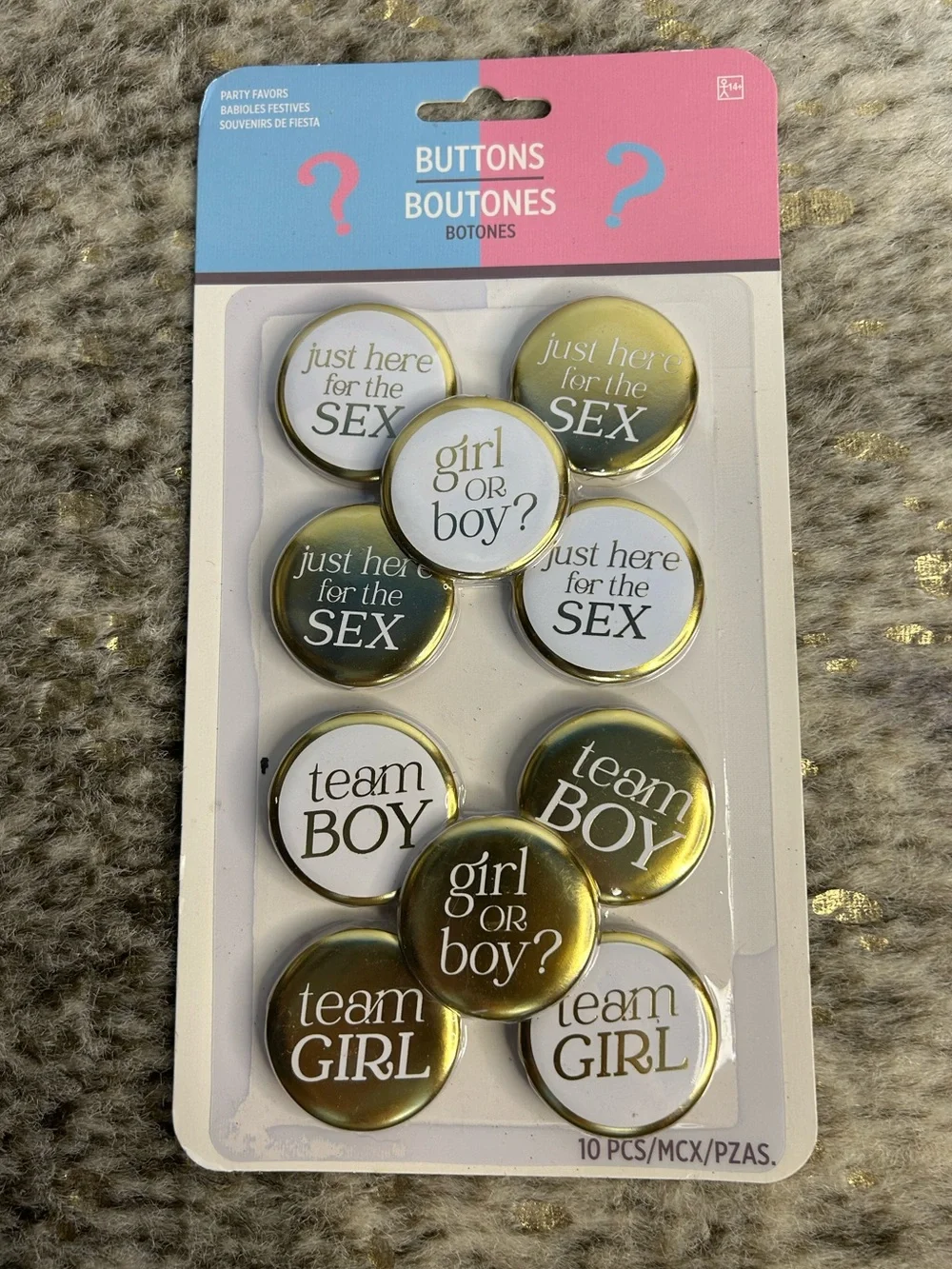 5 for‎ $25🔥Baby Shower Buttons- Set of 10- New